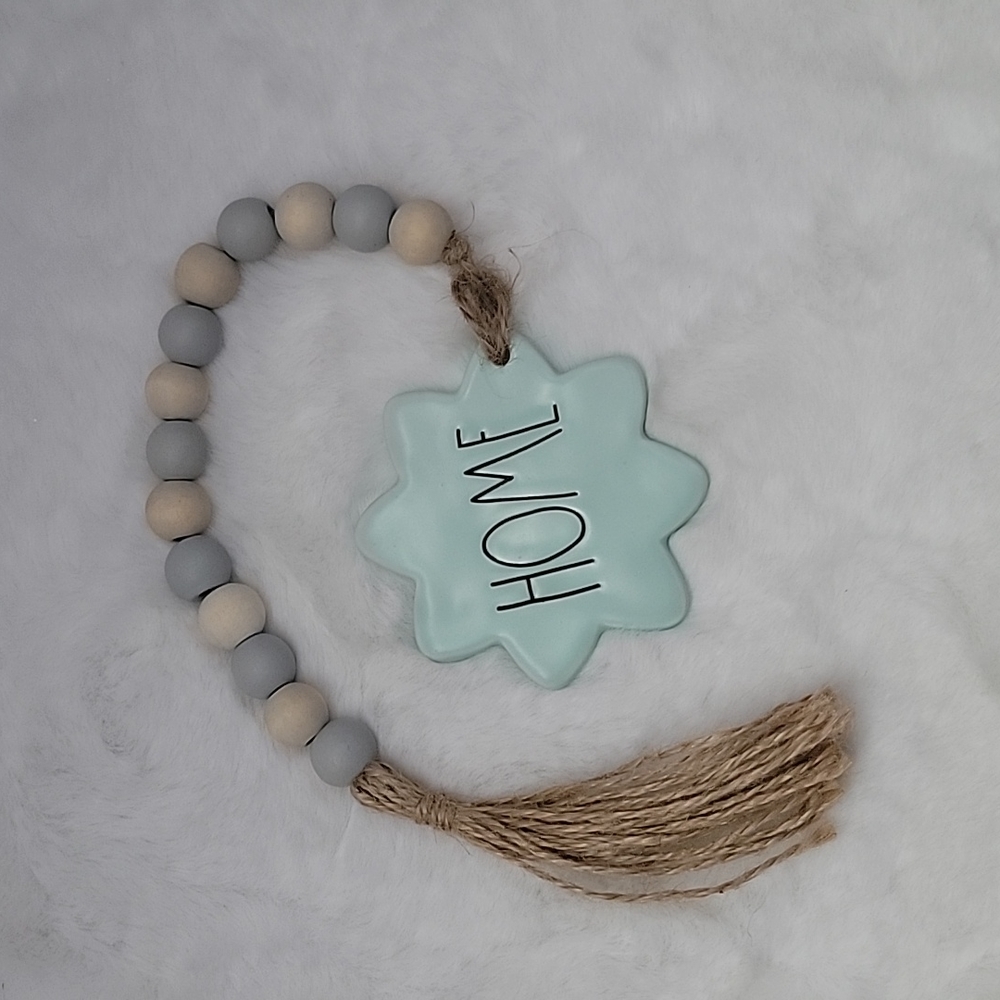 Rae Dunn Farmhouse Home Wood Bead Garland